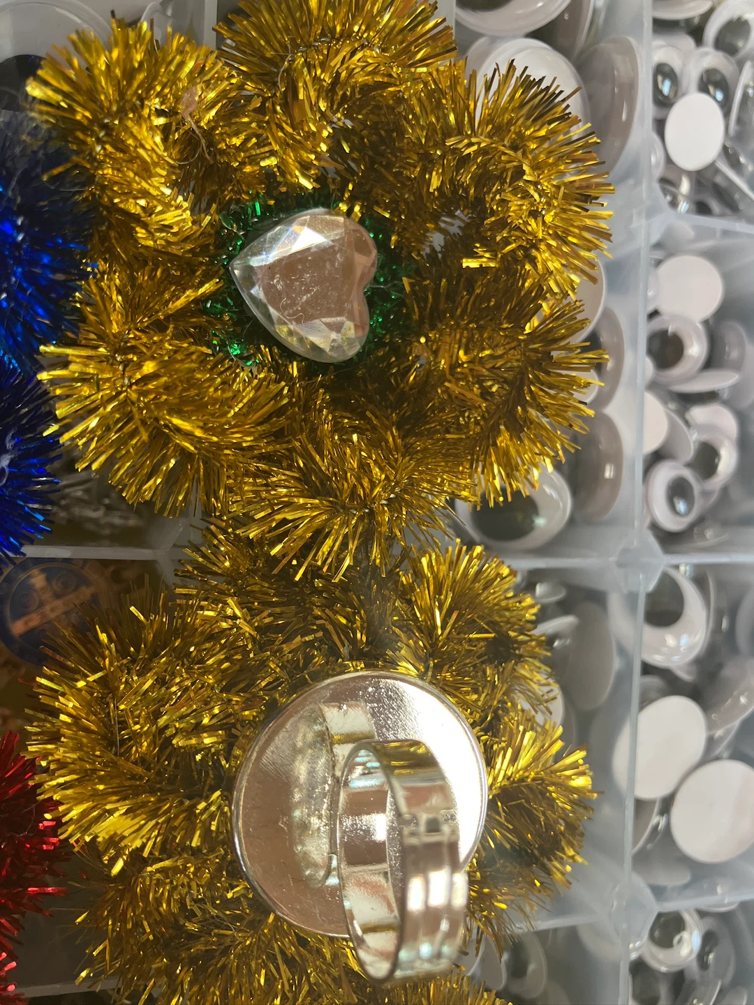 Craft Rings - Flower Tinsel with Rhinestones - photo 2