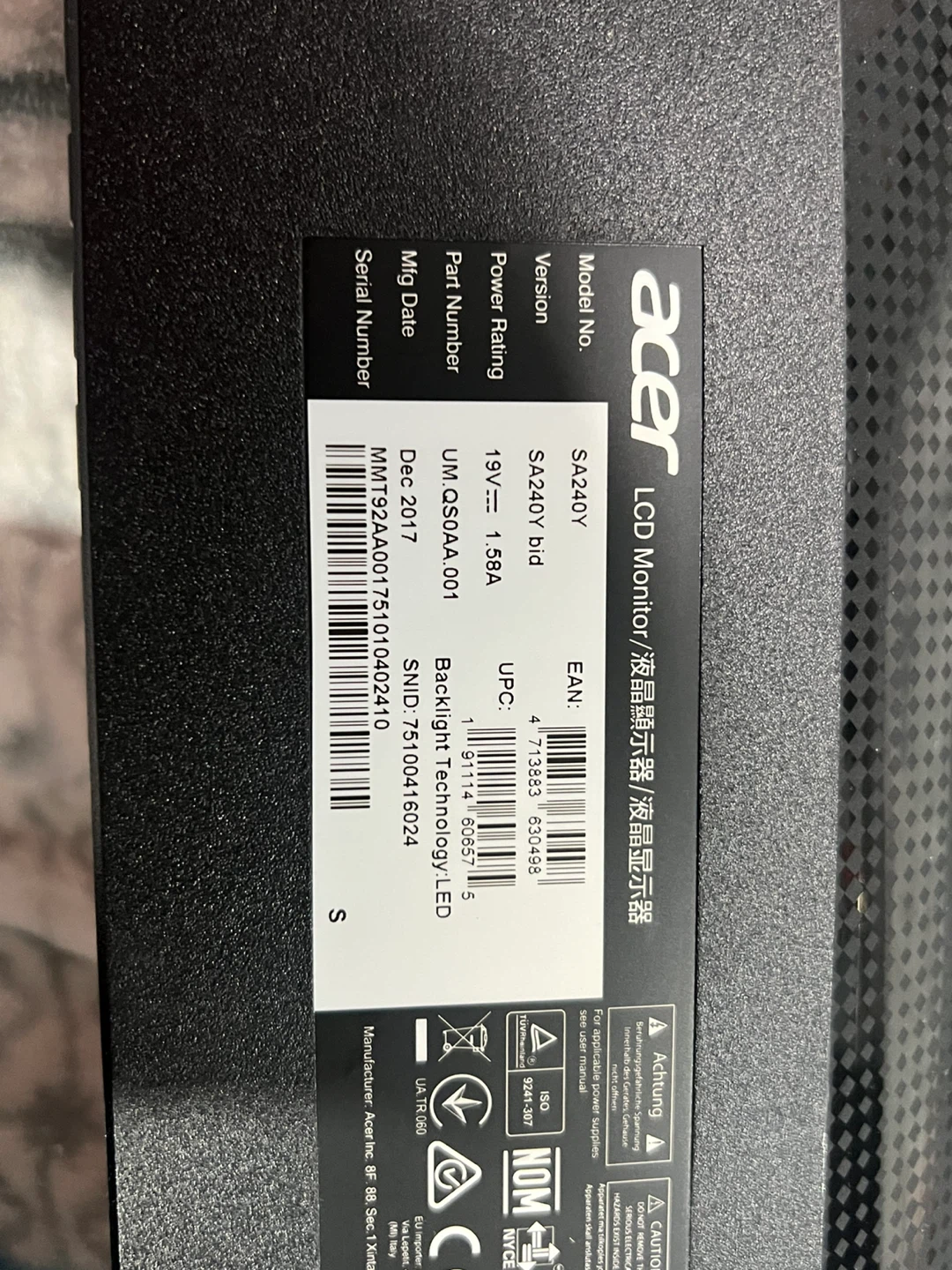 Acer SA240Y LCD Monitor - photo 3