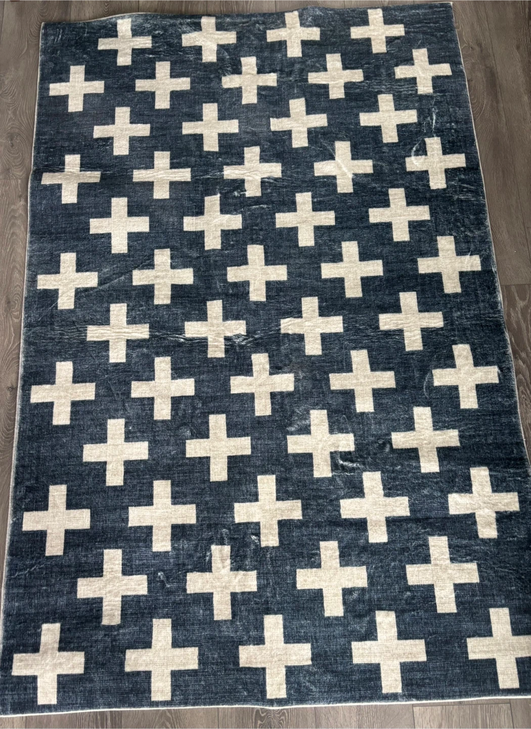TOUCH Area Rug 4'x6' Ocean Blue/White