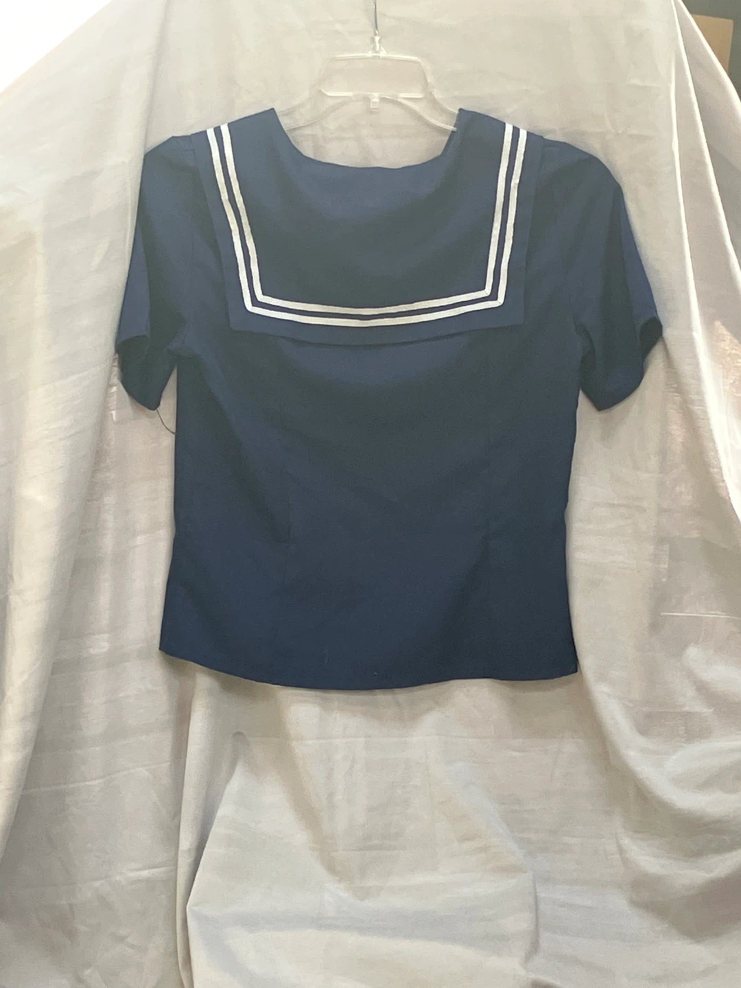 Navy Sailor Shirt with White Stripes - photo 2