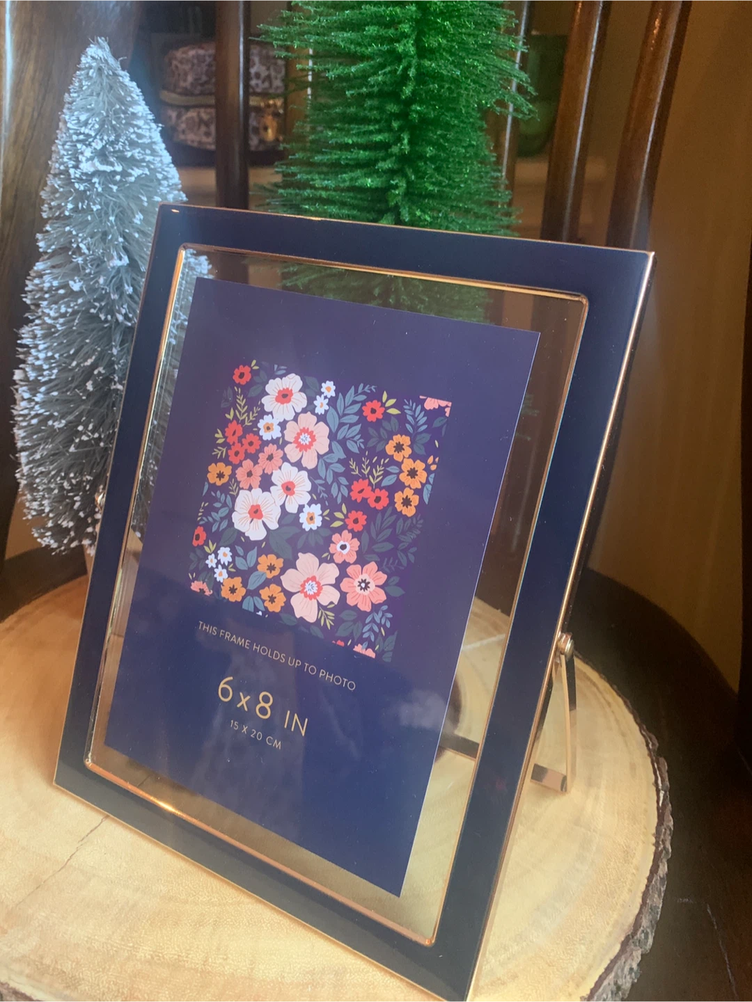 Navy Enamel and Glass Picture Frame with a Rose Gold Frame - photo 5