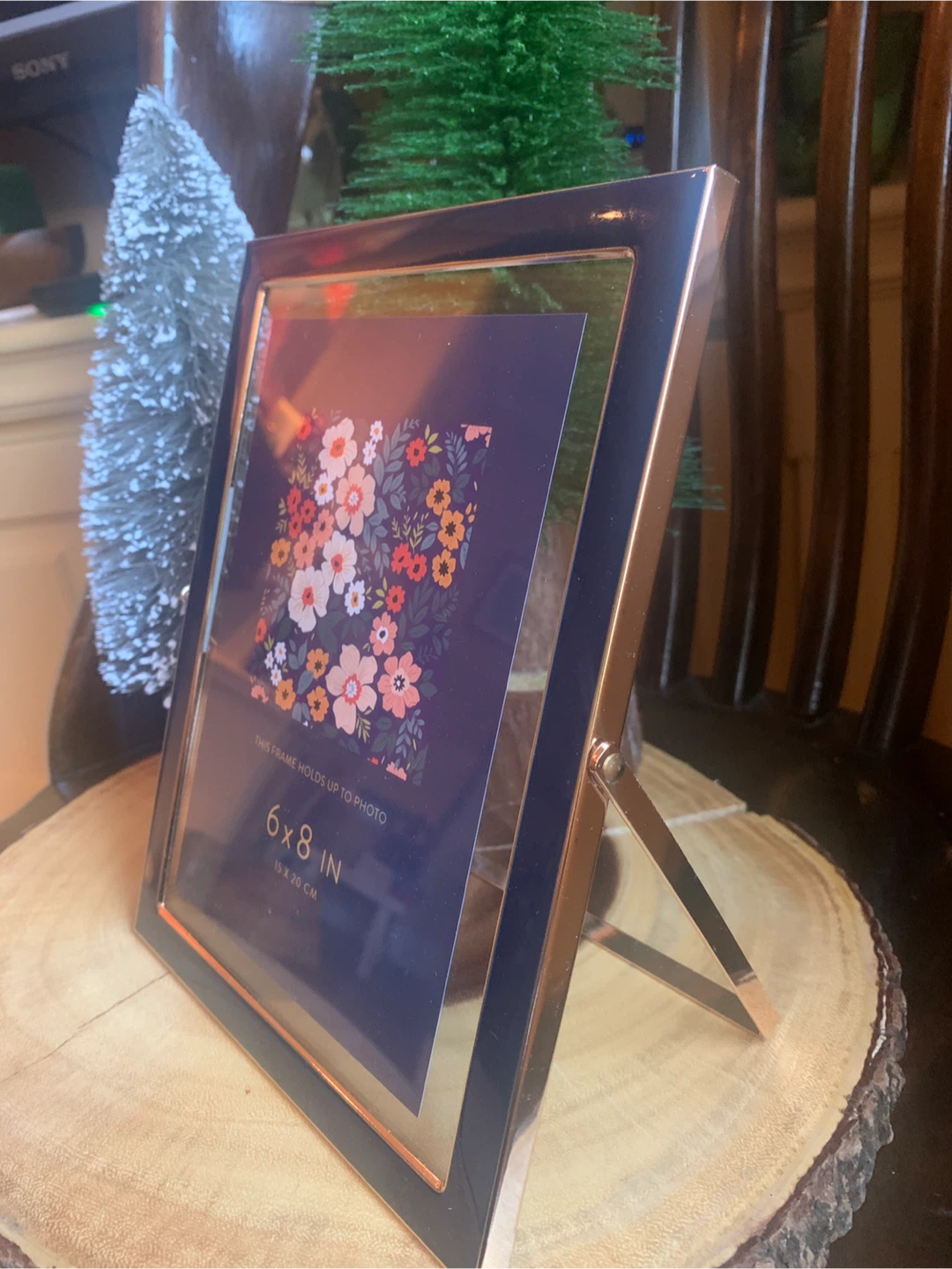 Navy Enamel and Glass Picture Frame with a Rose Gold Frame - photo 3