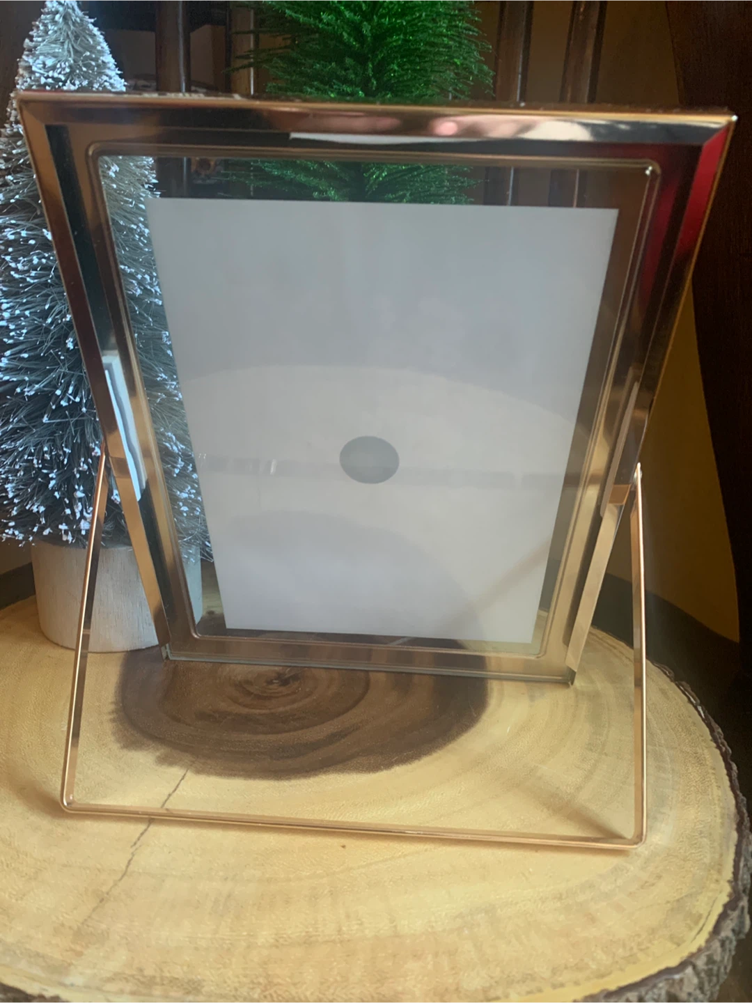 Navy Enamel and Glass Picture Frame with a Rose Gold Frame - photo 4