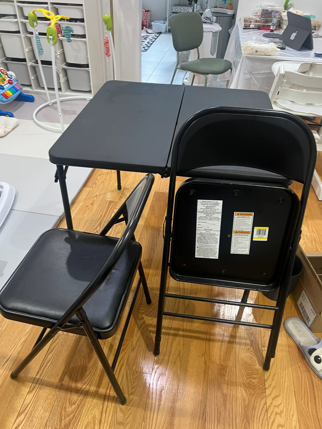 Black Folding Table and 2 Chairs Set🥕 - photo 2