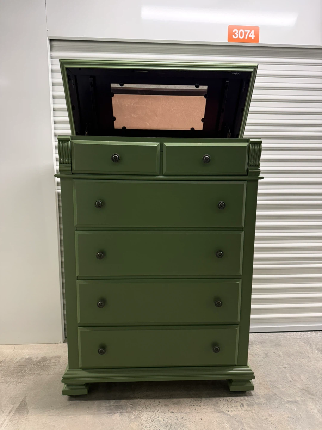 🚨Free Delivery NJ/NY Green Solid Wood Dresser - 6 Drawers - photo 2