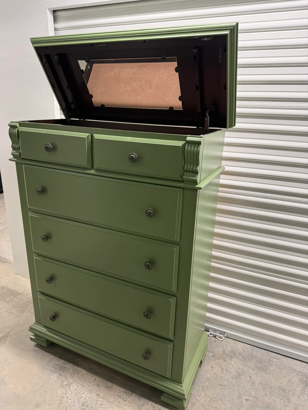 🚨Free Delivery NJ/NY Green Solid Wood Dresser - 6 Drawers - photo 3