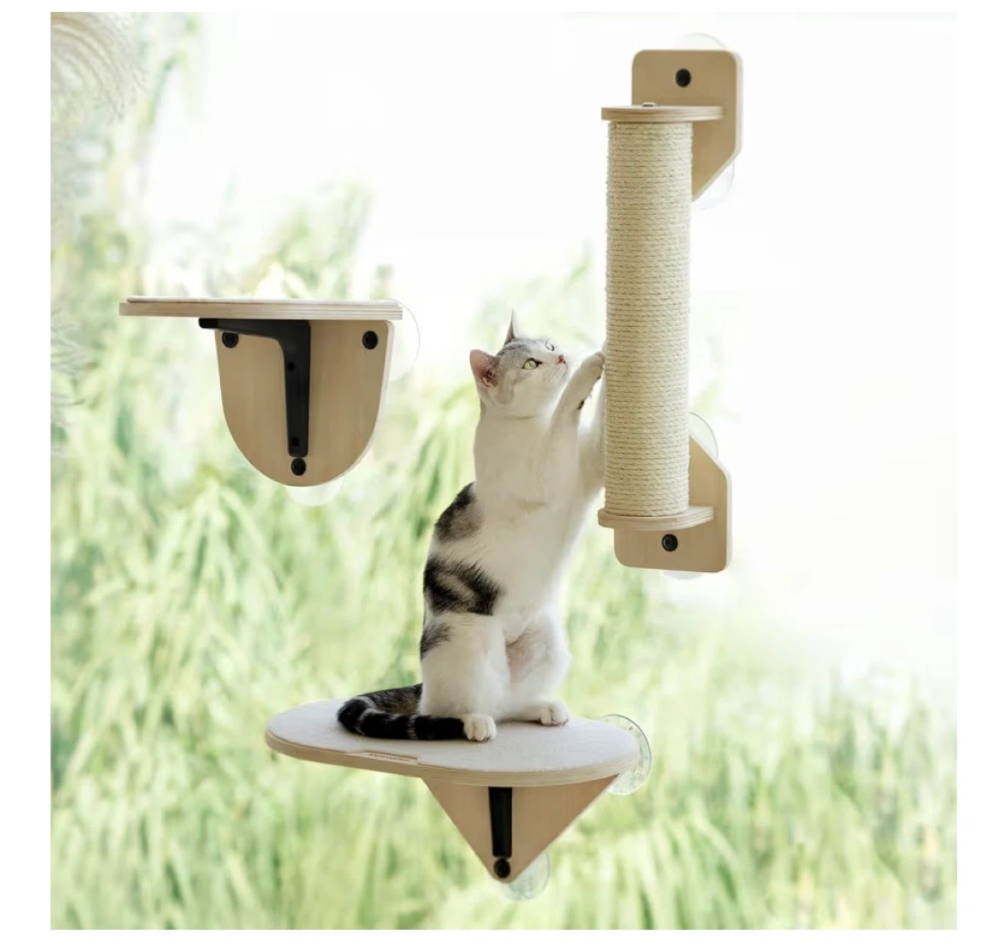 MUST GO ASAP! - 3 Piece cat window perch & scratcher set