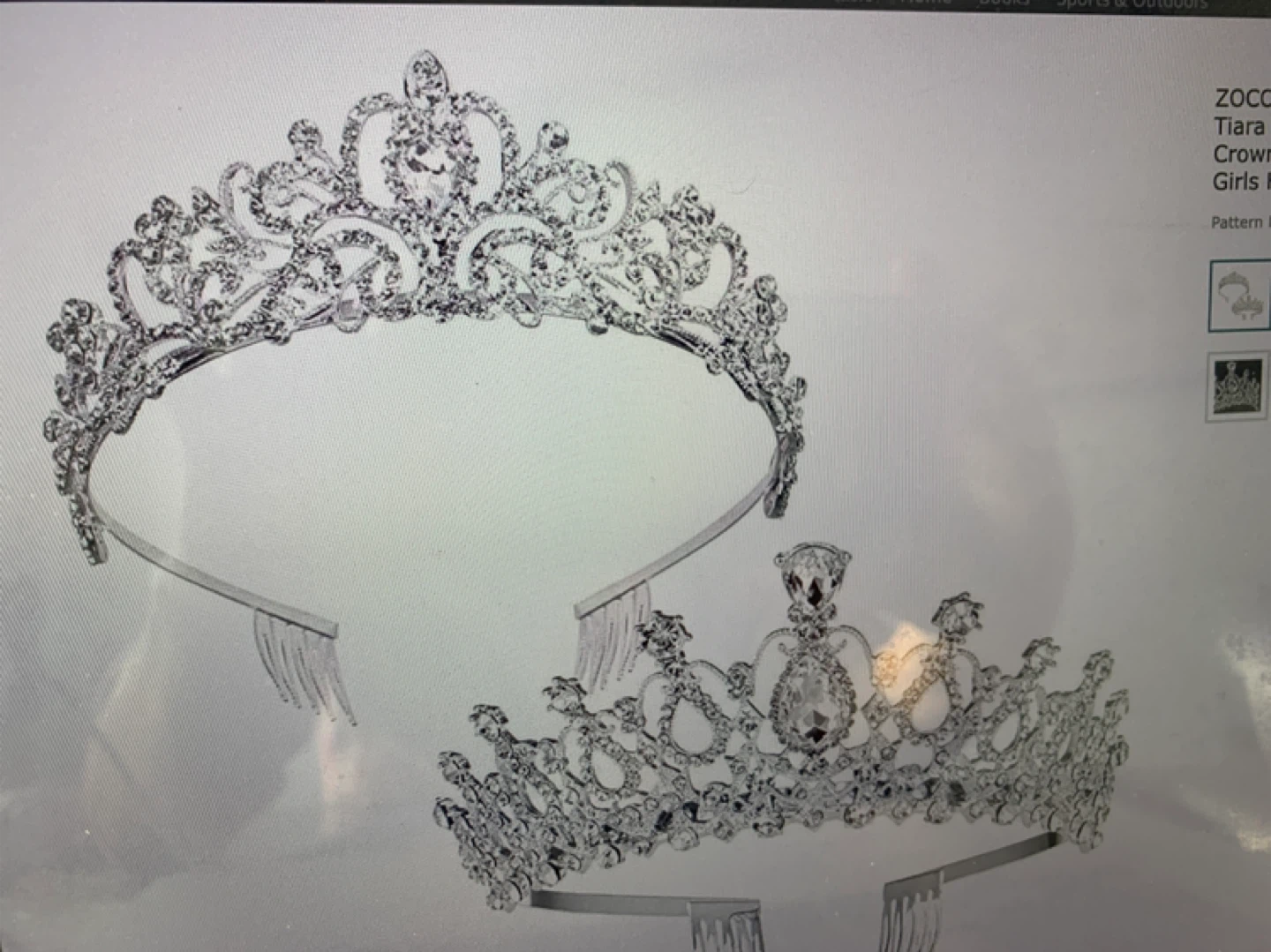 Zocone rhinestone bridal tiara 2 pack - wedding flowers girls