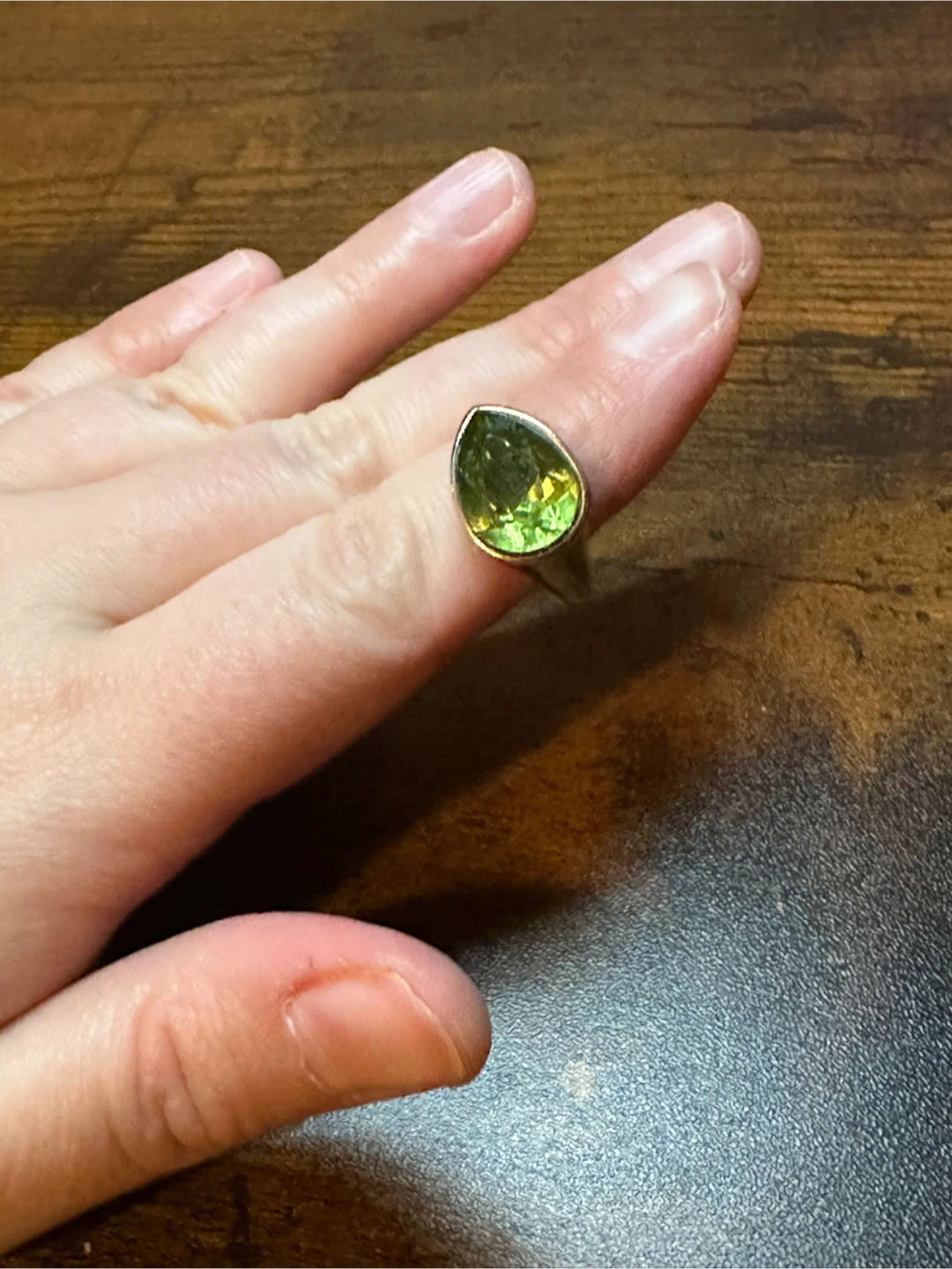 Pear-shaped Green Ring - photo 2