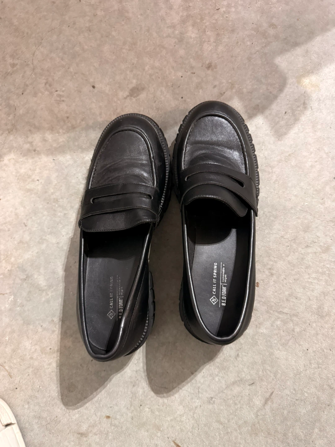 CALL IT SPRING Black Faux Leather Loafers