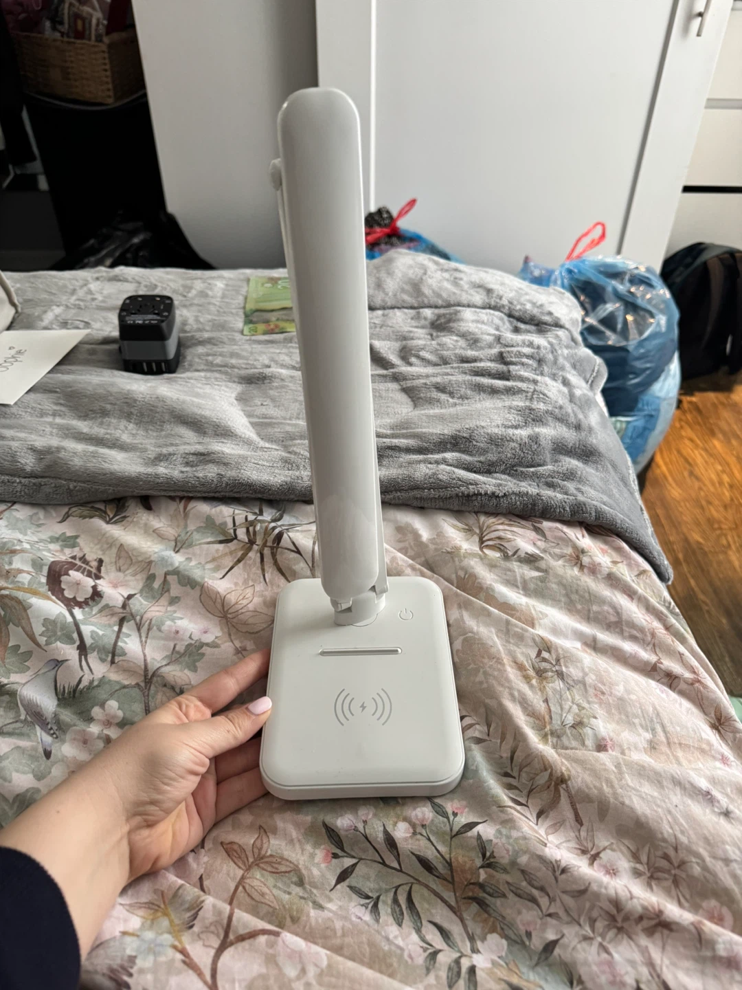 White LED Desk Lamp with Wireless Charger