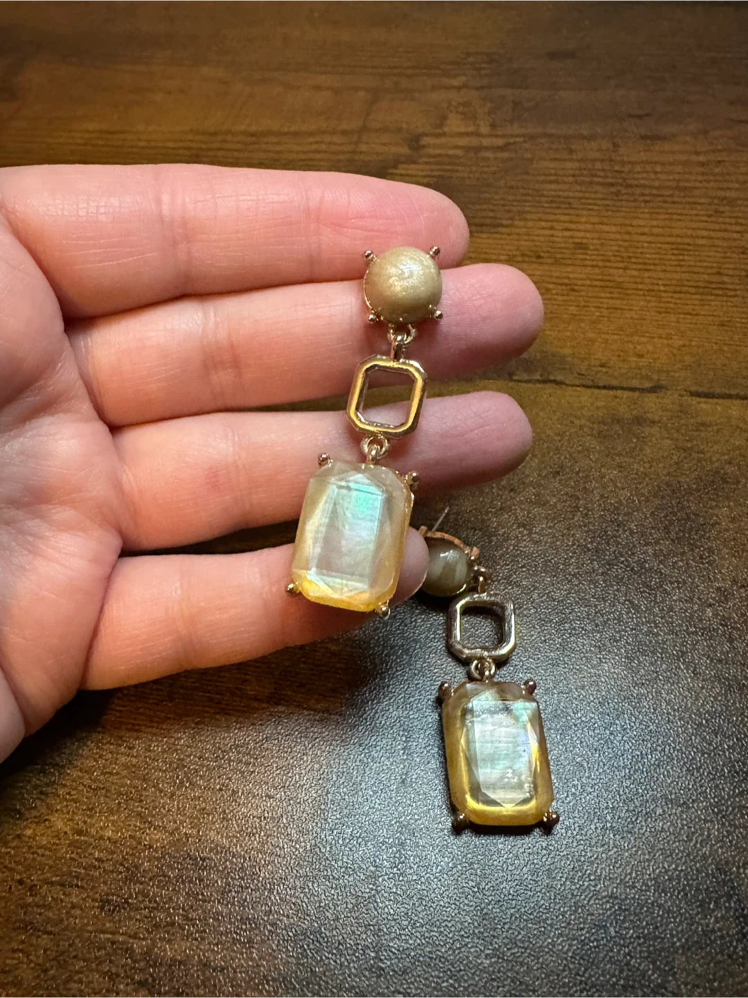 Dangle Earrings with Gemstone Accents - photo 2