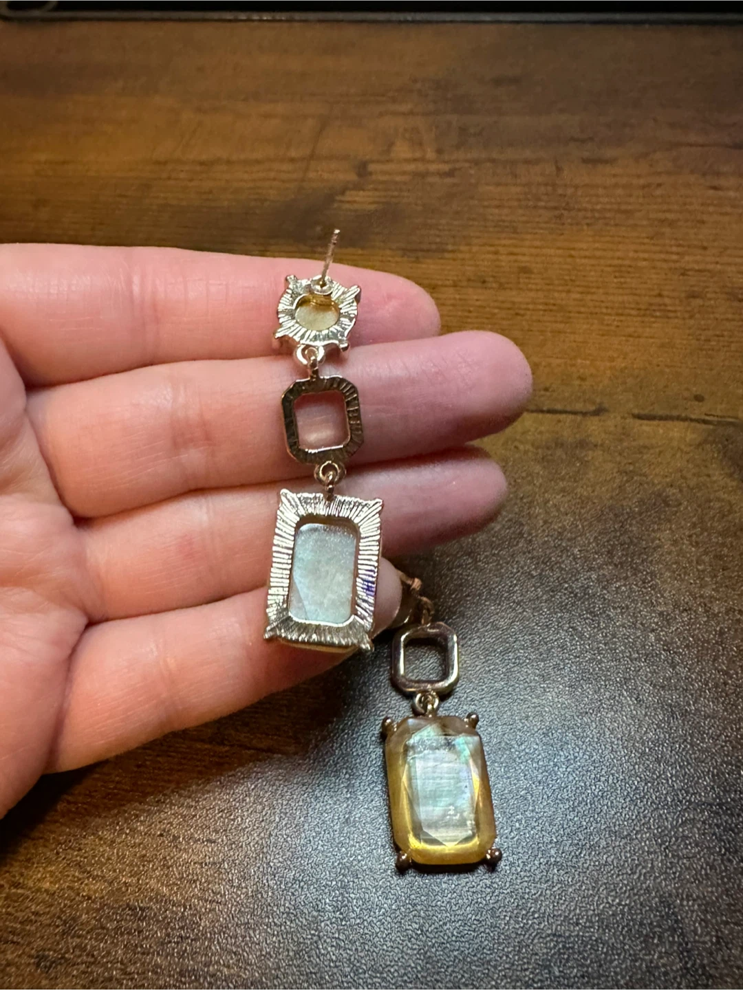 Dangle Earrings with Gemstone Accents - photo 3