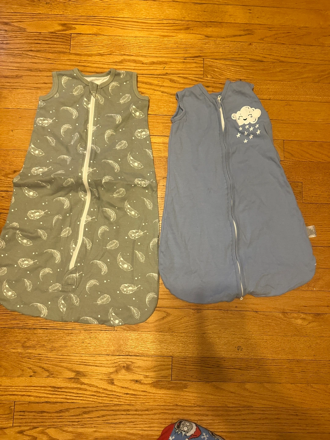 Baby Sleep Sacks (2) - Blue Cloud & Feather Print