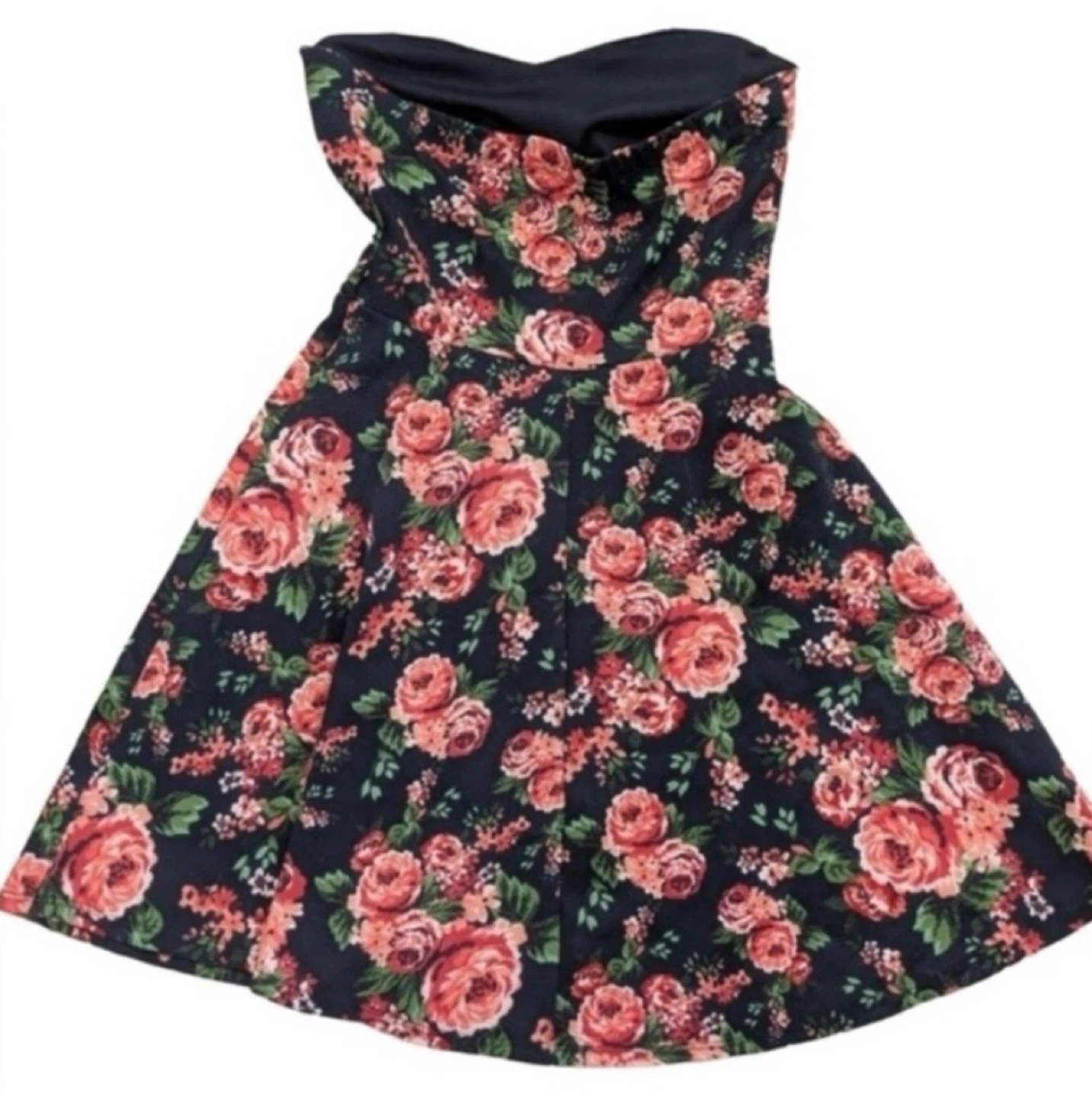 Eclipse Floral Strapless Sweetheart Mini Dress – Size Medium - photo 5