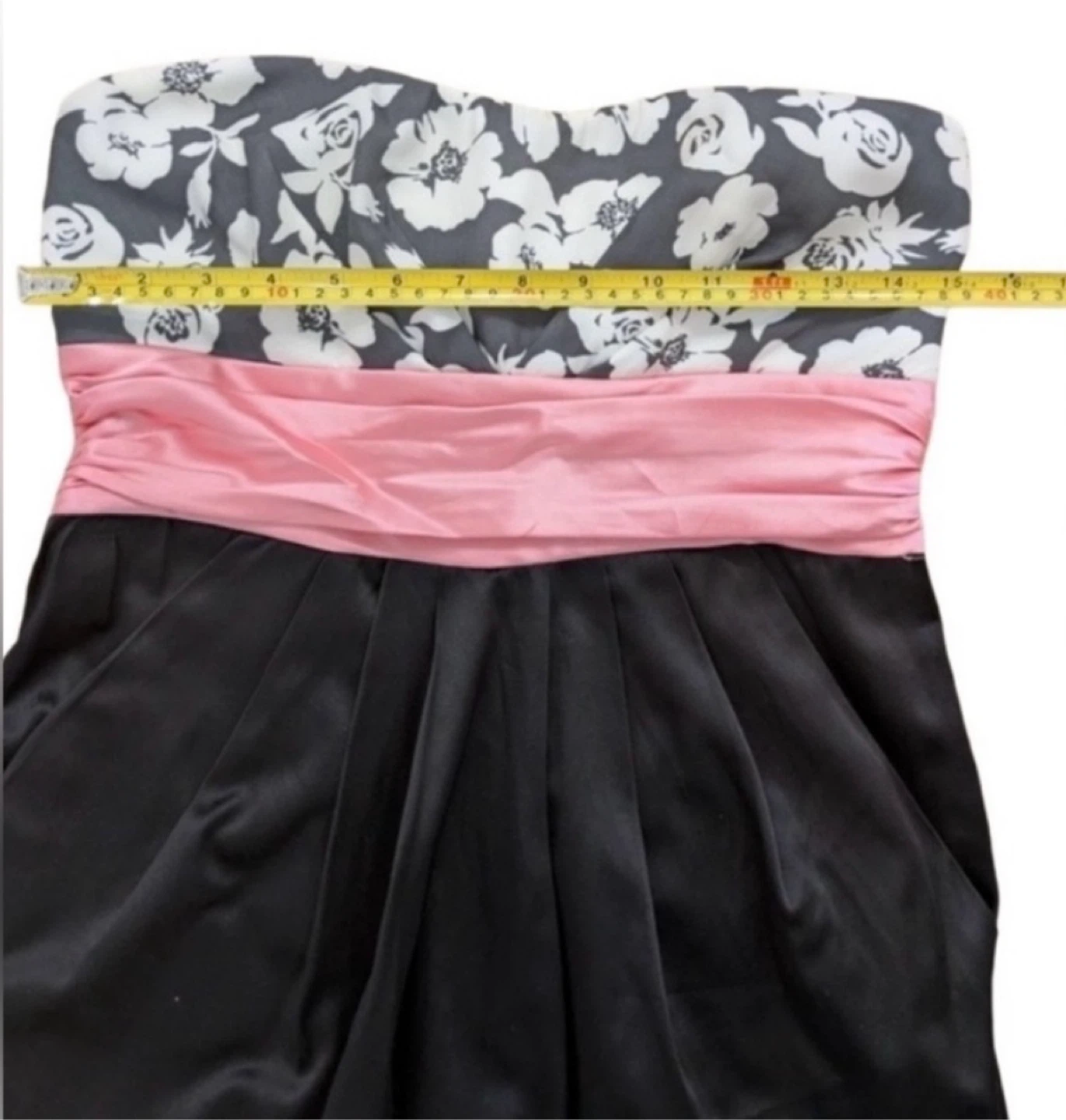 Vintage Y2K Floral & Pink Strapless Dress – Fits Like Medium - photo 3