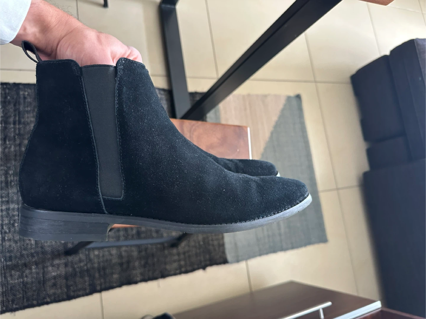 Black Suede Chelsea Boots - men’s 10.5 - photo 4