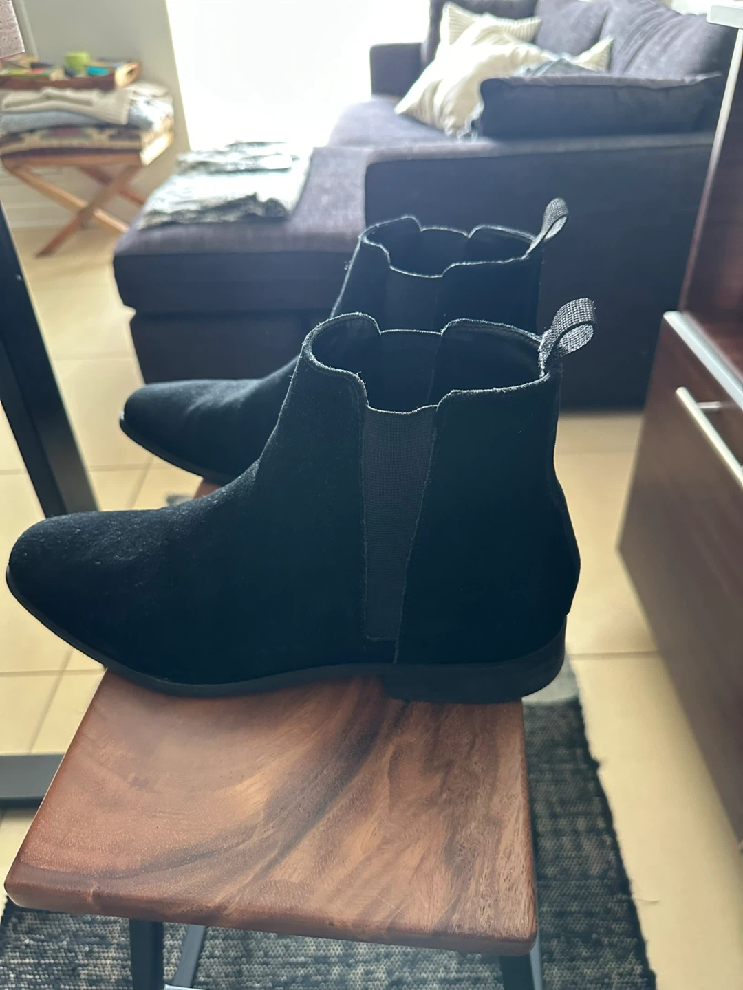 Black Suede Chelsea Boots - men’s 10.5 - photo 2