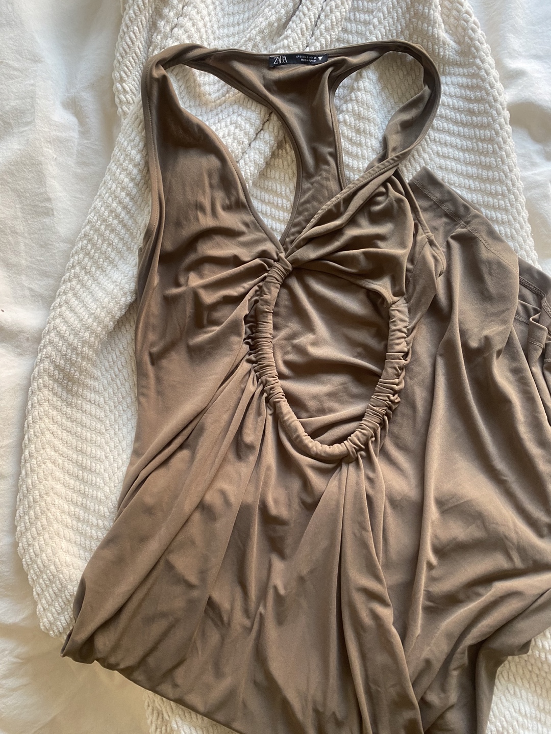ZARA Ruched Cut-Out Midi Dress - photo 3