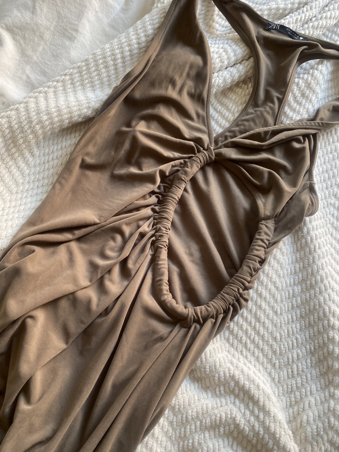 ZARA Ruched Cut-Out Midi Dress - photo 2