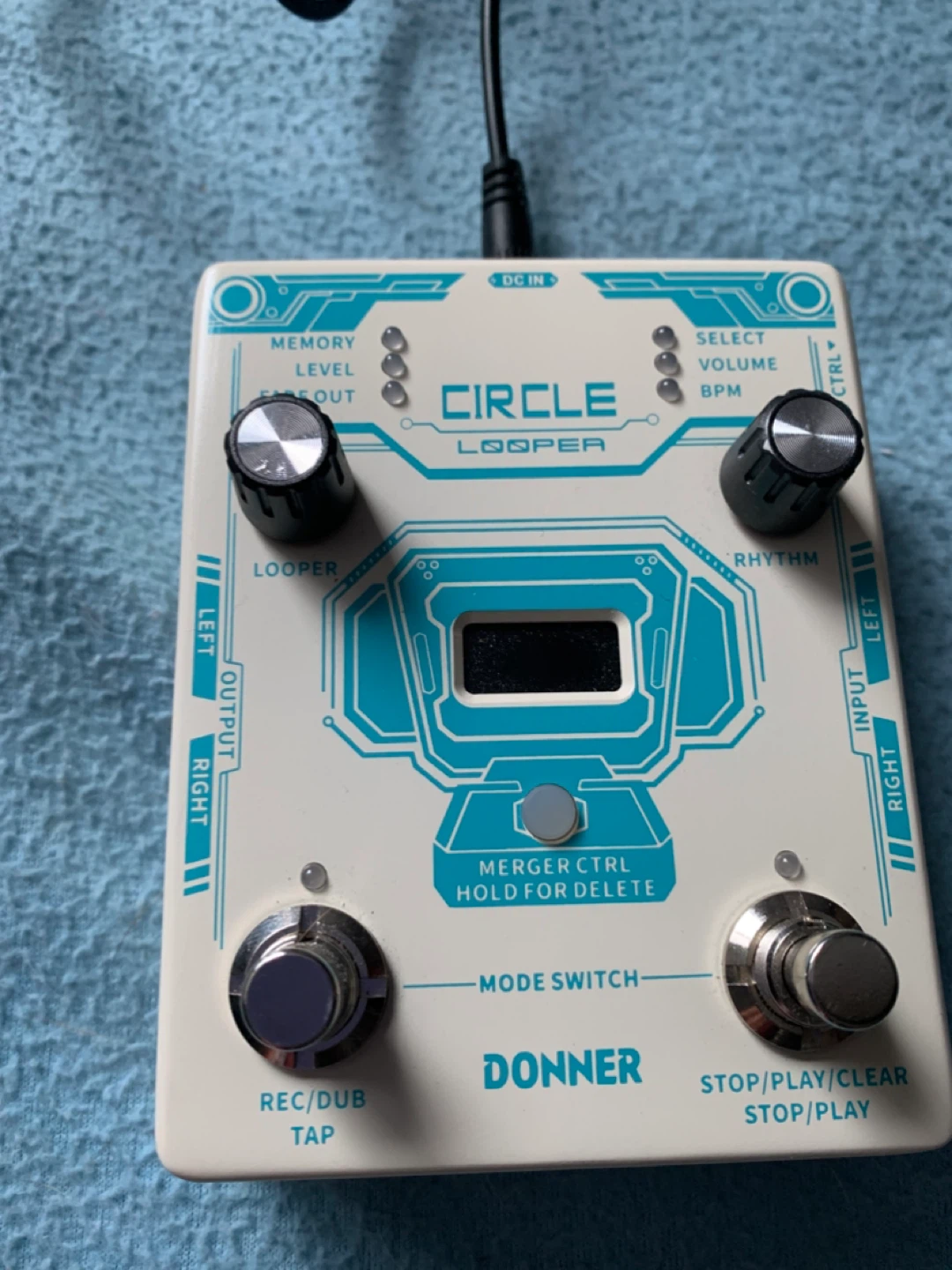 Donner Circle Looper Guitar Pedal with Power Supply and Cable
