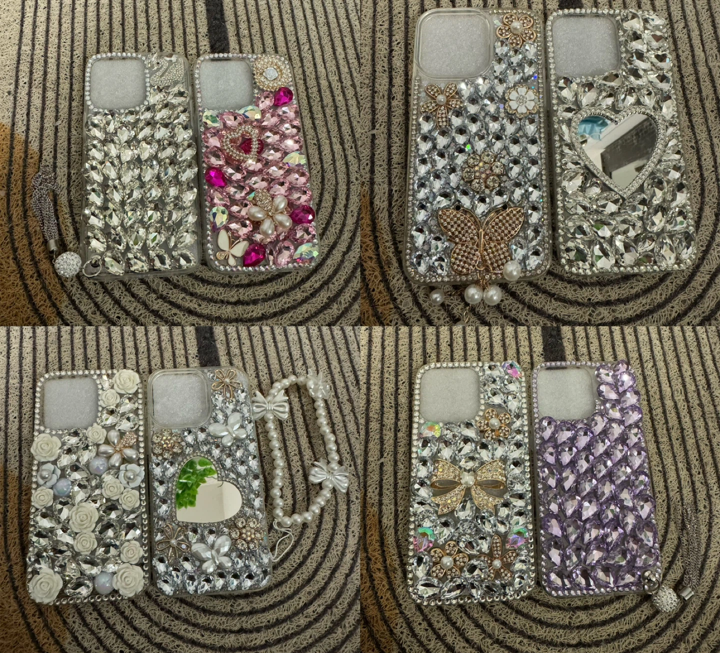 Decorative Rhinestone iPhone 15 Pro Max Cases (some with Charms)
