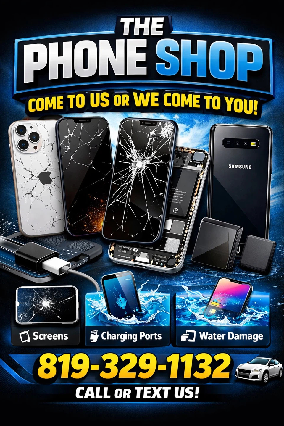 Phone Repair Services - Screens, Charging Ports, Water Damage