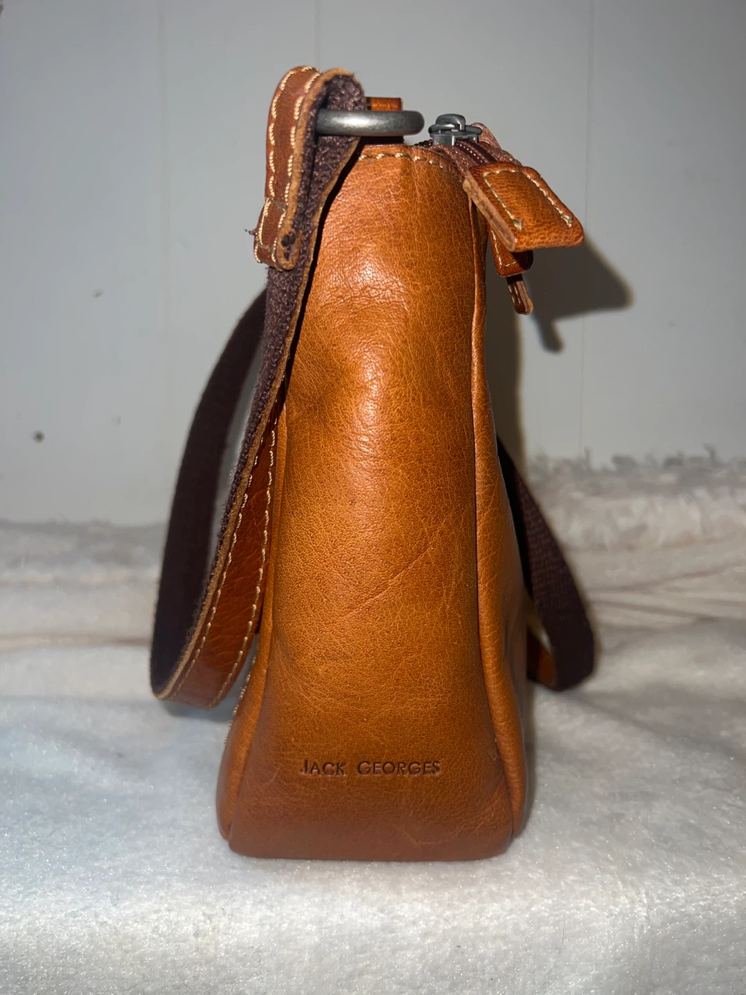 Jack Georges Brown Leather Shoulder Bag - photo 3