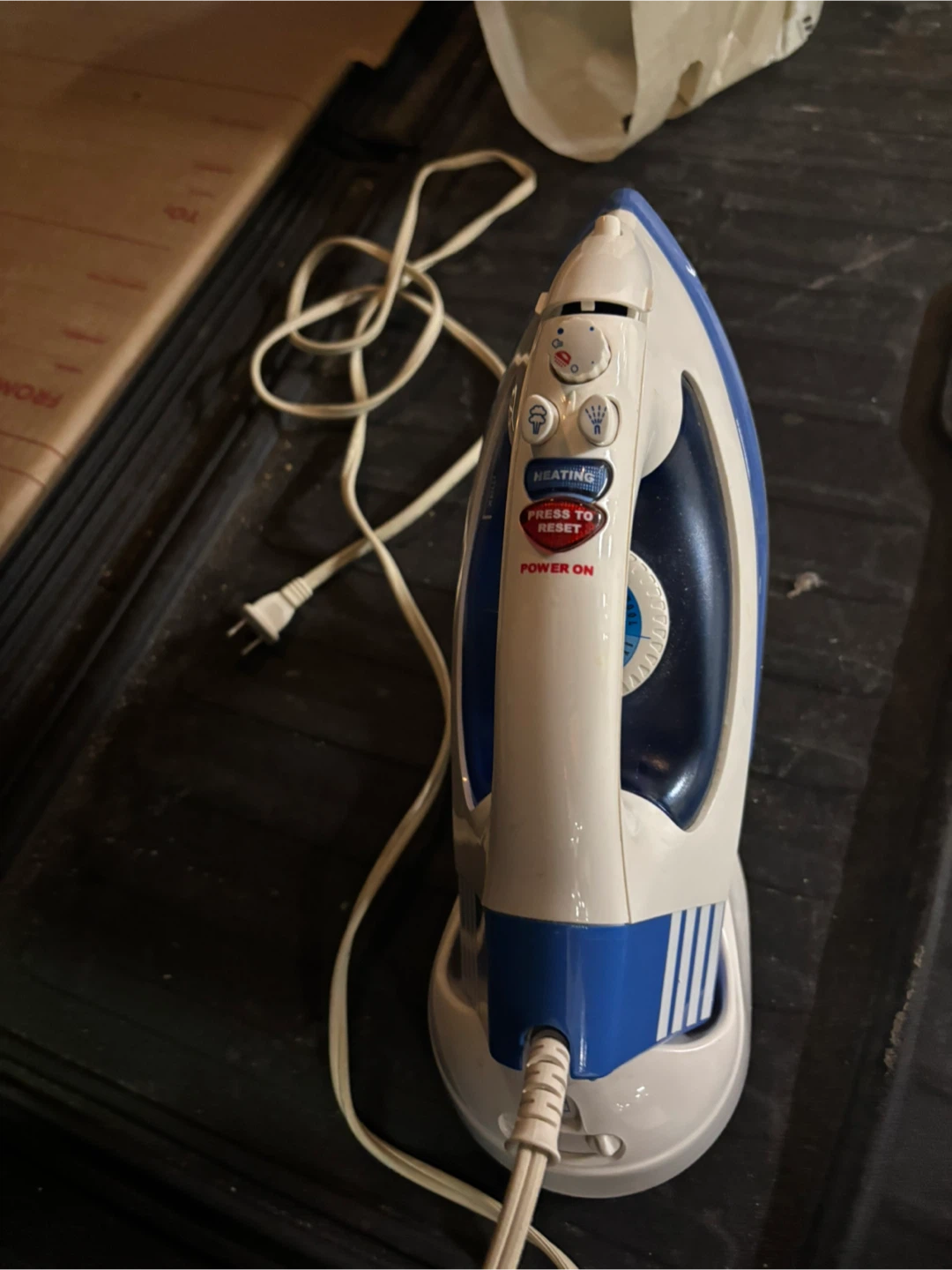 Used White and Blue Steam Iron - photo 2