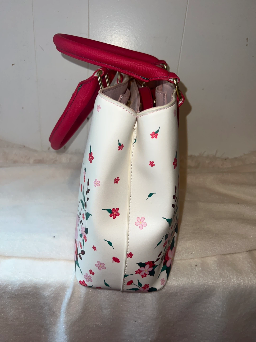 Loungefly White Floral Print Satchel Handbag - photo 3