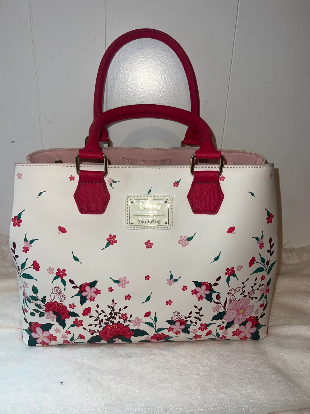 Loungefly White Floral Print Satchel Handbag
