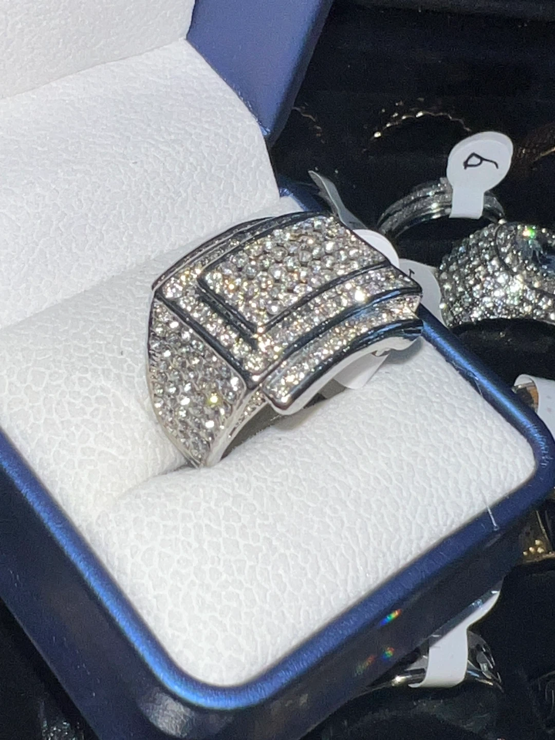 Men's Large Statement Ring with Paved Stones