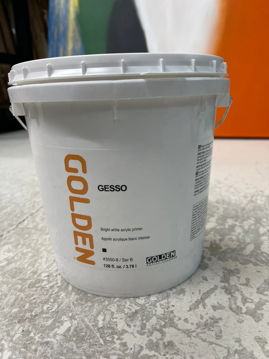 🥕 Golden Gesso Bright White Acrylic Primer - 128 fl. oz. - photo 2