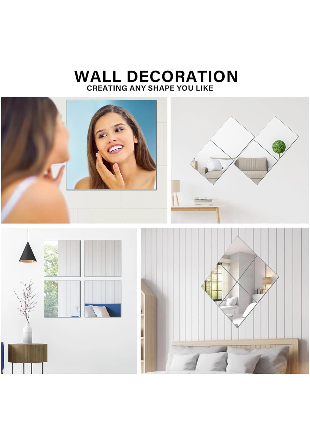 VSARHouse 8Pcs 10"x12" Mirror Tiles HGM8 - photo 5