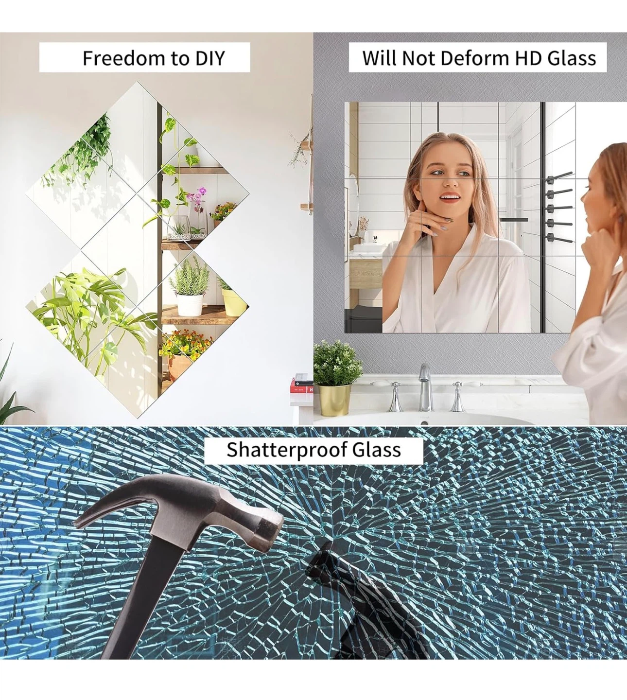 VSARHouse 8Pcs 10"x12" Mirror Tiles HGM8 - photo 3