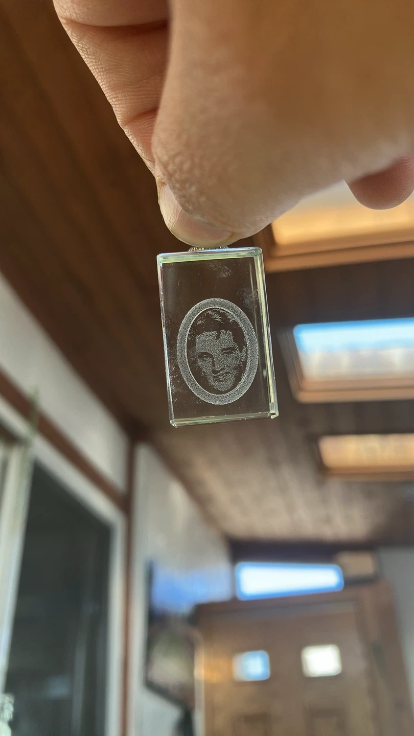 Engraved Crystal Portrait Keychain