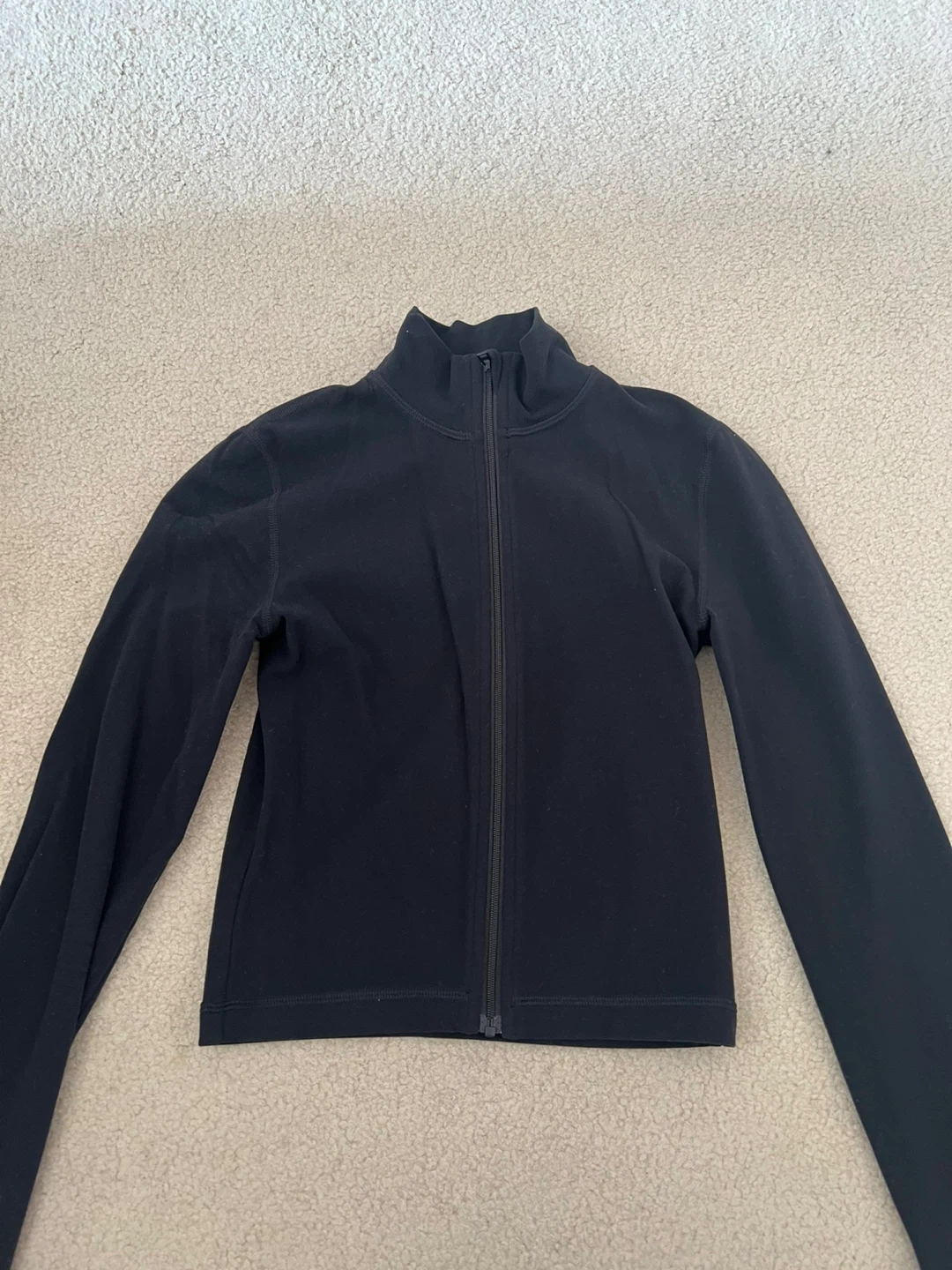 TnAction Black Zip-Up Long Sleeve Top XS