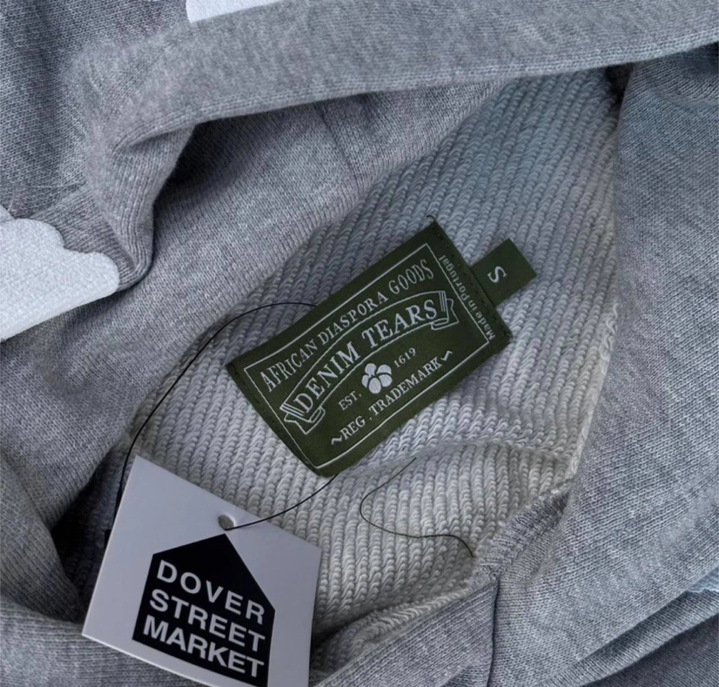 Denim Tears Grey Cotton Wreath Hoodie - All Sizes - photo 3
