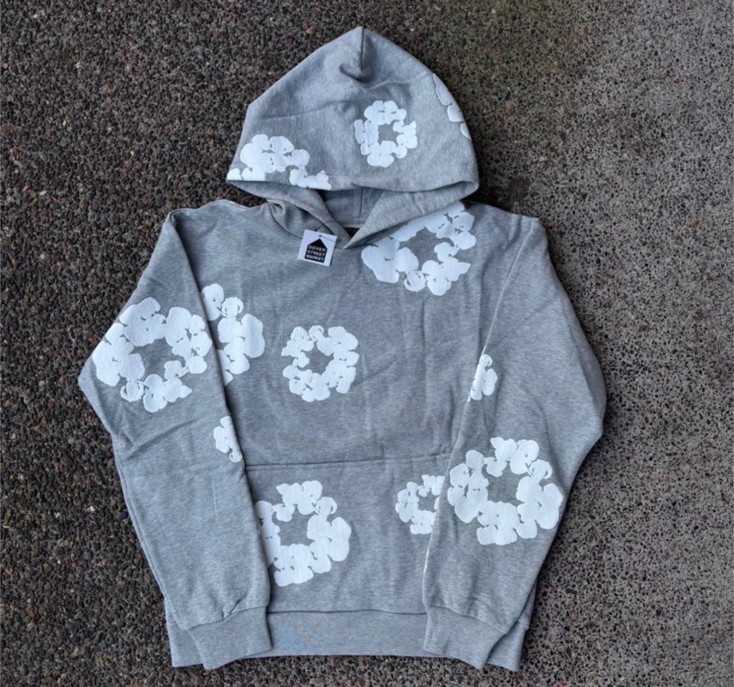 Denim Tears Grey Cotton Wreath Hoodie - All Sizes