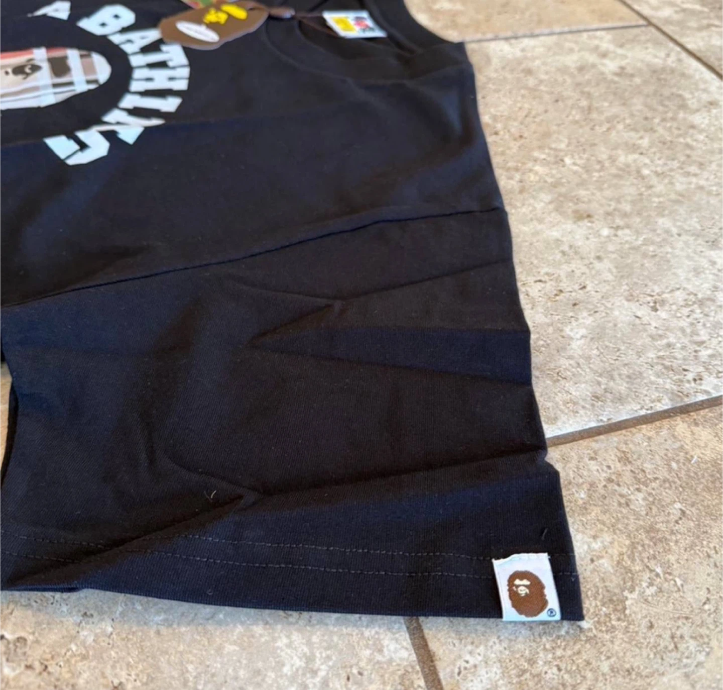 A Bathing Ape Black Burberry Plaid Ape Head Tee - photo 3