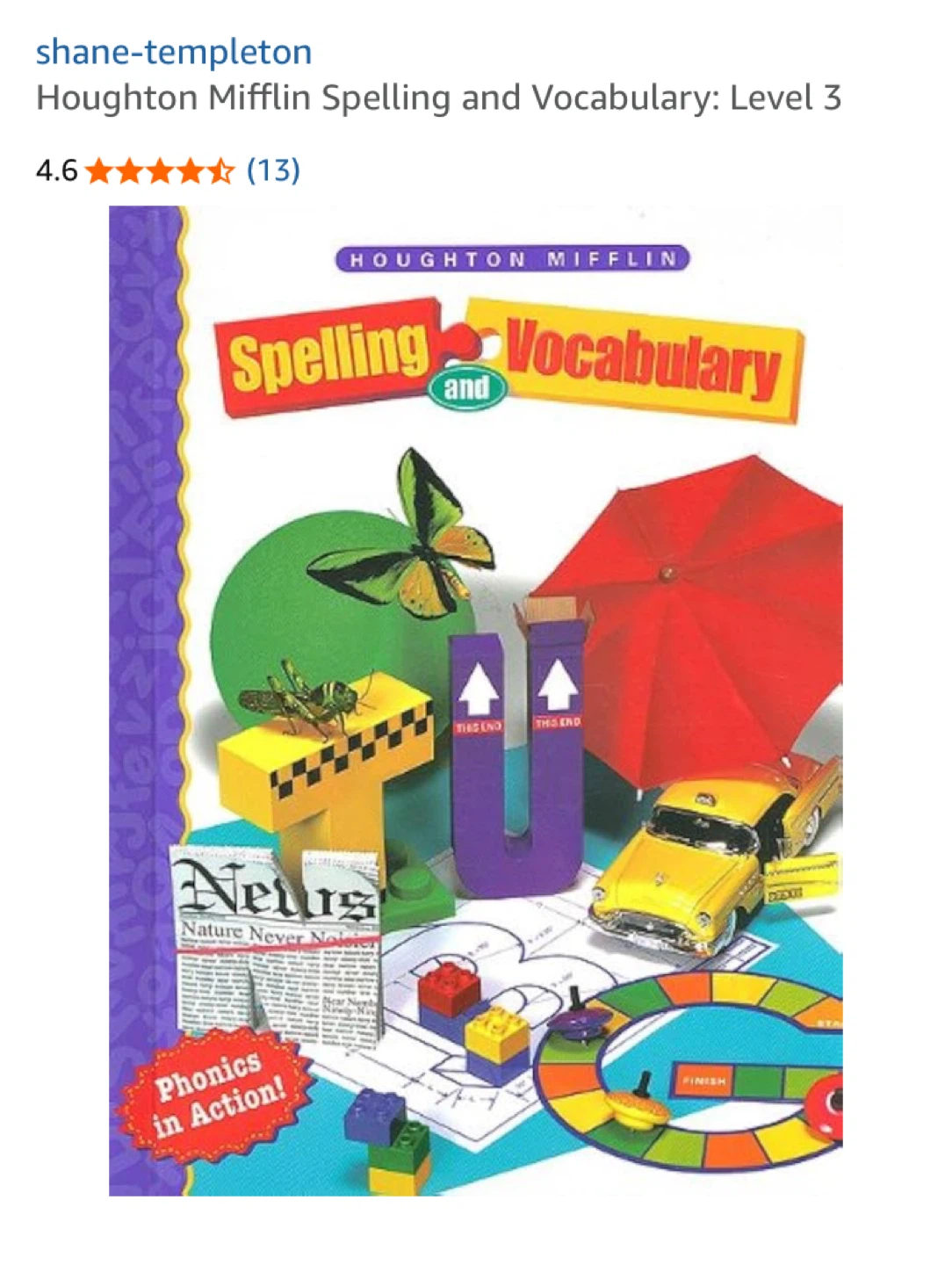 Spelling and vocabulary by houghton and mifflin grade 3 or 4