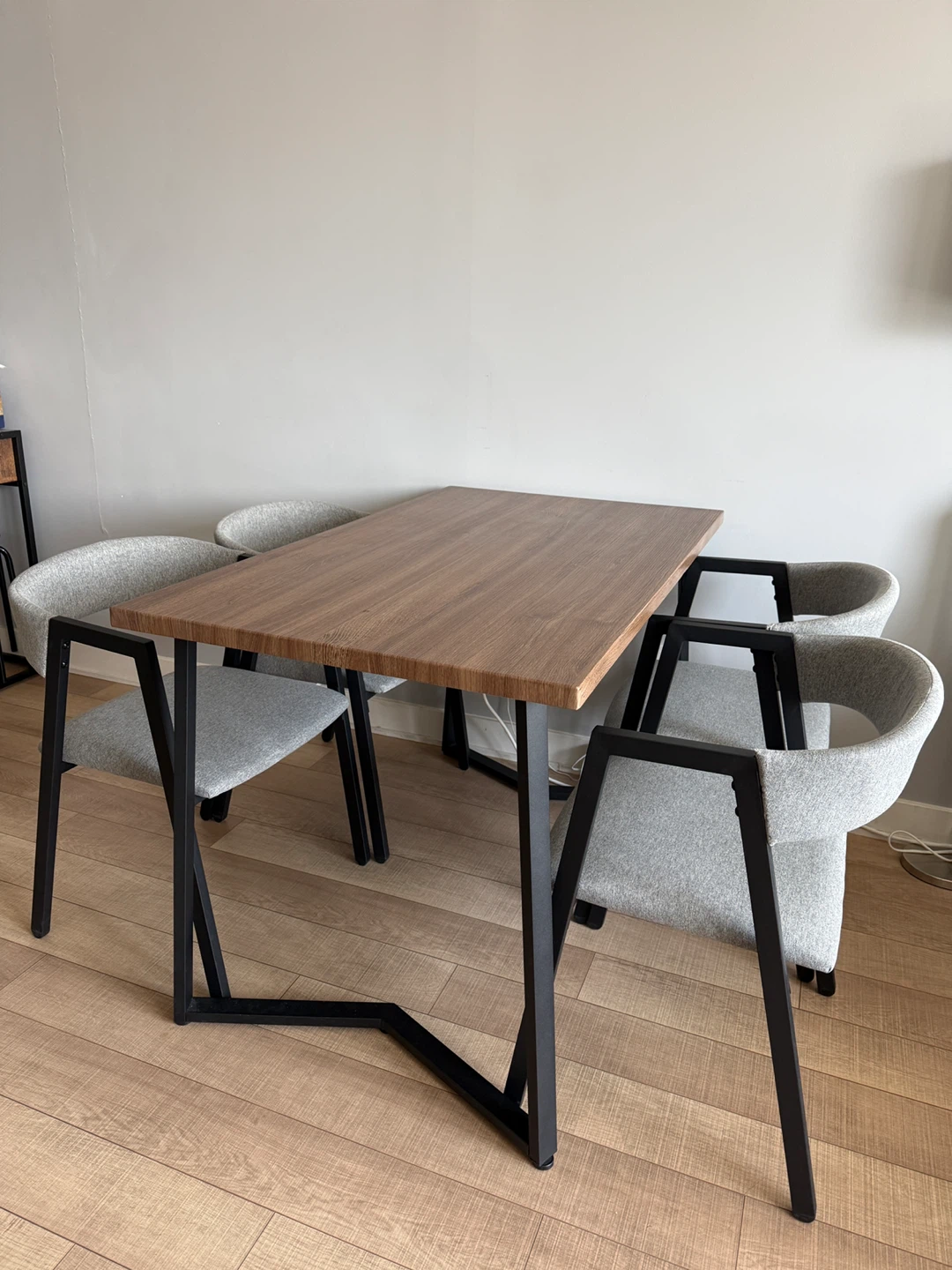 Wayfair - Gray/Chestnut Brown Dining Table + 4 Dining Chairs - photo 3