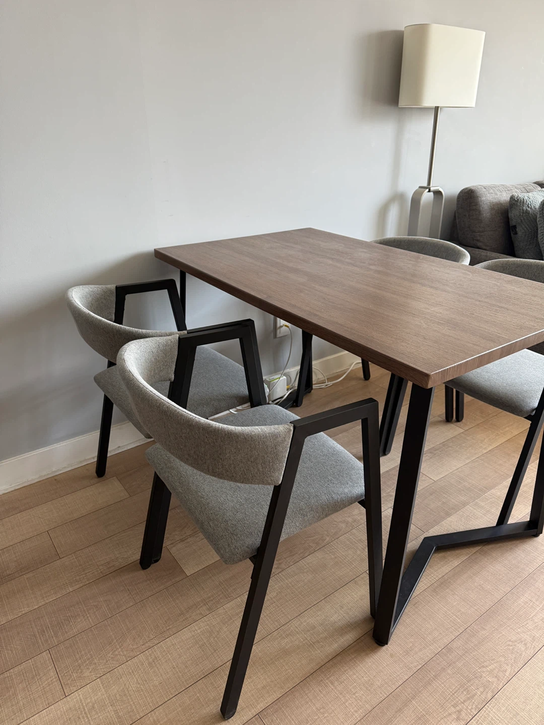 Wayfair - Gray/Chestnut Brown Dining Table + 4 Dining Chairs - photo 2