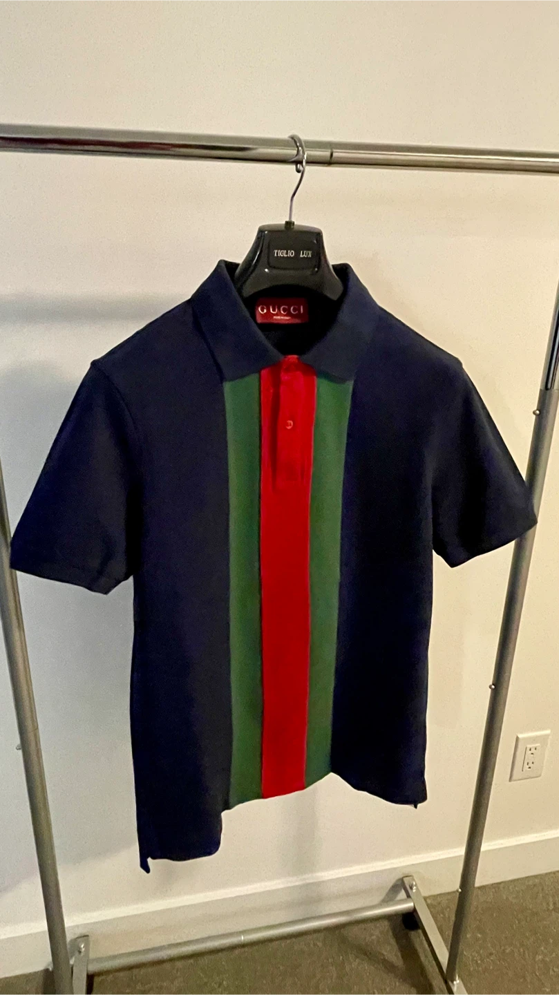 Gucci Navy Web Stripe Polo Shirt Size S M XXL - photo 2
