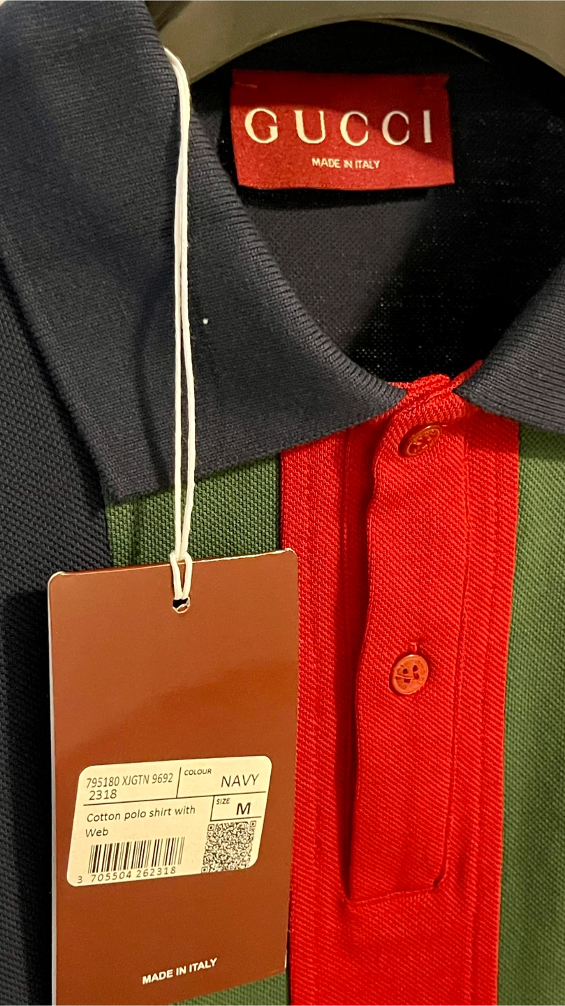 Gucci Navy Web Stripe Polo Shirt Size S M XXL - photo 5
