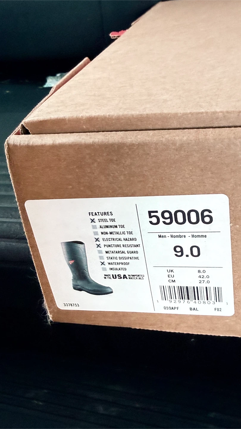 Red Wing Shoes 59006 Waterproof Work Boots Size 9