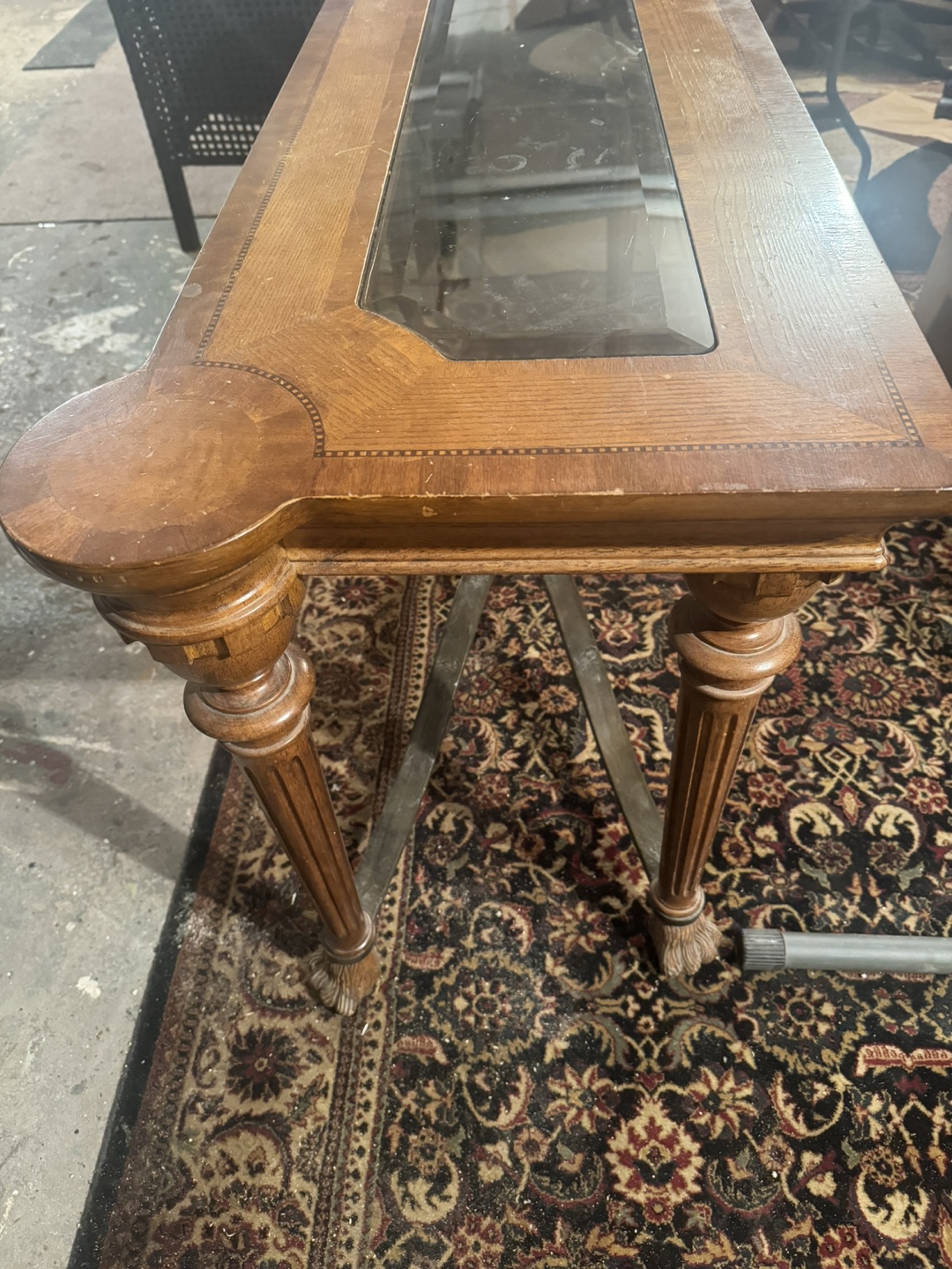 Vintage Wood and Glass Coffee Table - photo 2