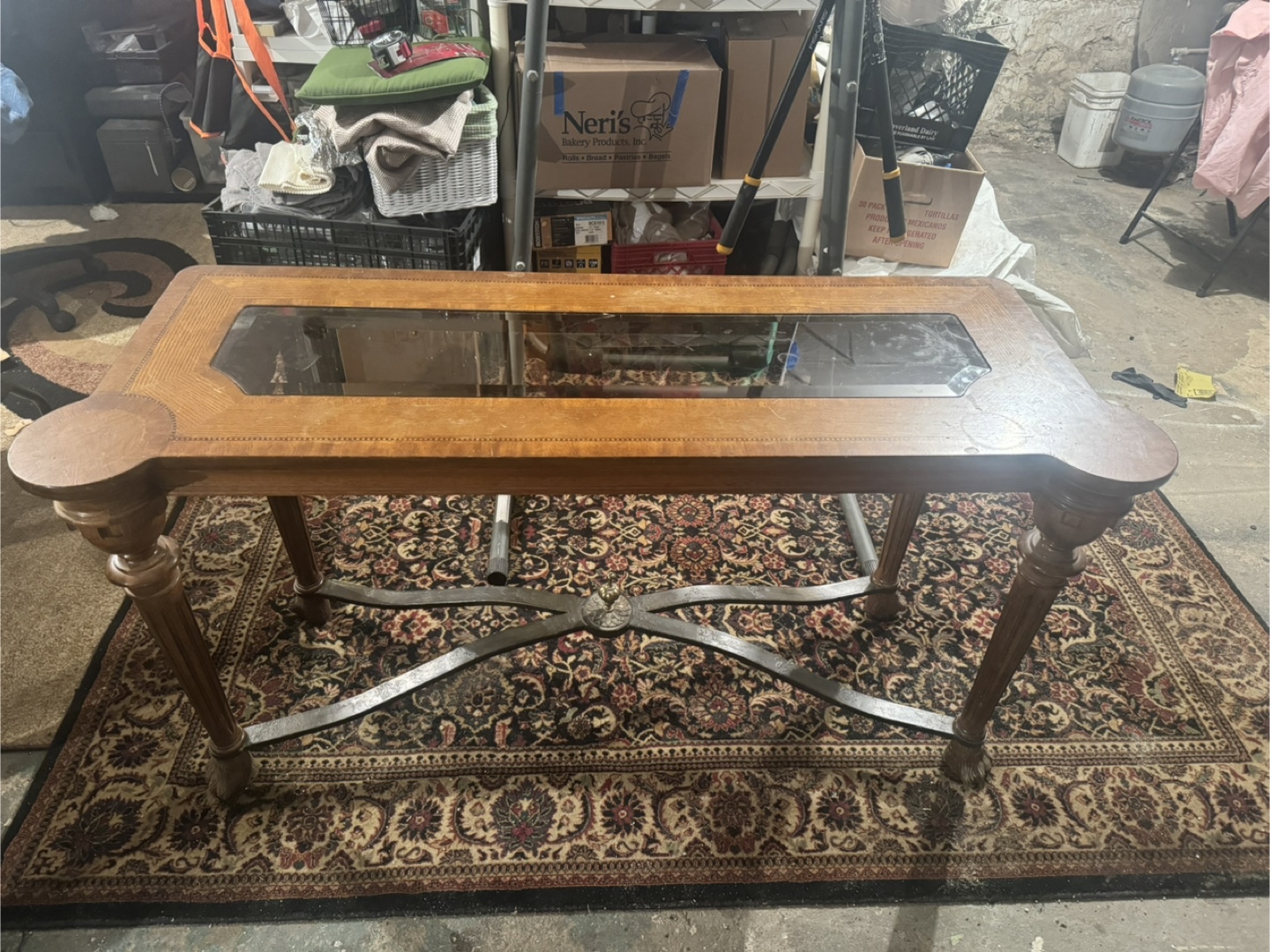 Vintage Wood and Glass Coffee Table - photo 3
