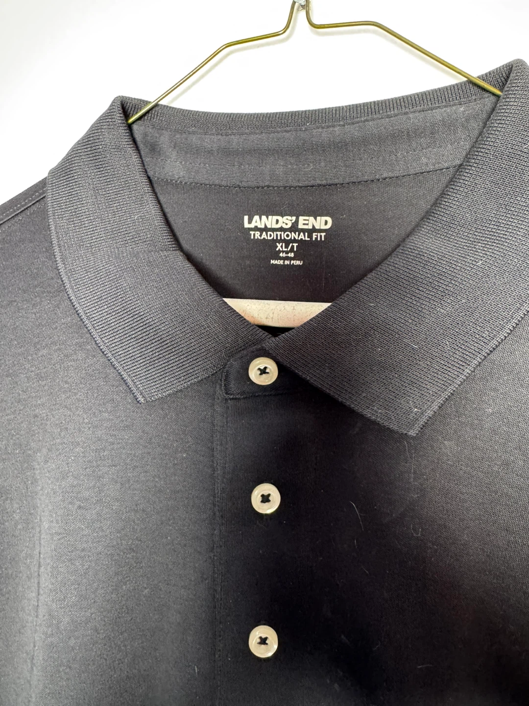 Lands' End Traditional Fit Polo Shirt XL/T - Black - photo 3