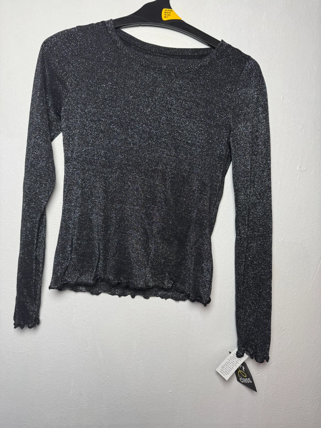 Art Class Black Sparkle Long Sleeve Layering Top Size L (10/12)